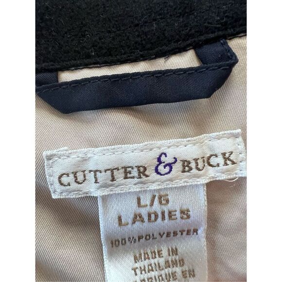 Cutter & Buck Dark Navy Blue and Cream Color Block Light Jacket Women's L - Picture 4 of 8
